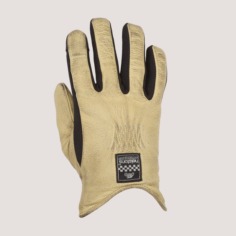 Gants femme Helstons Tinta hiver cuir noir, gants moto vintage