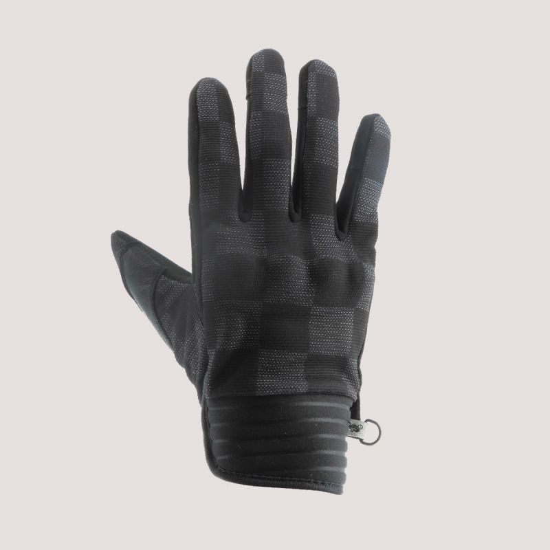 Gants chauffants Helstons Bora heating hiver cuir noir gris blanc